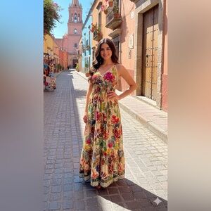 Me 2 Magic Floral Sleeveless Maxi Dress Large